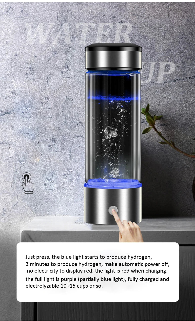 Hydrogen-Rich Water Bottle Ionizer: Portable Alkaline Generator