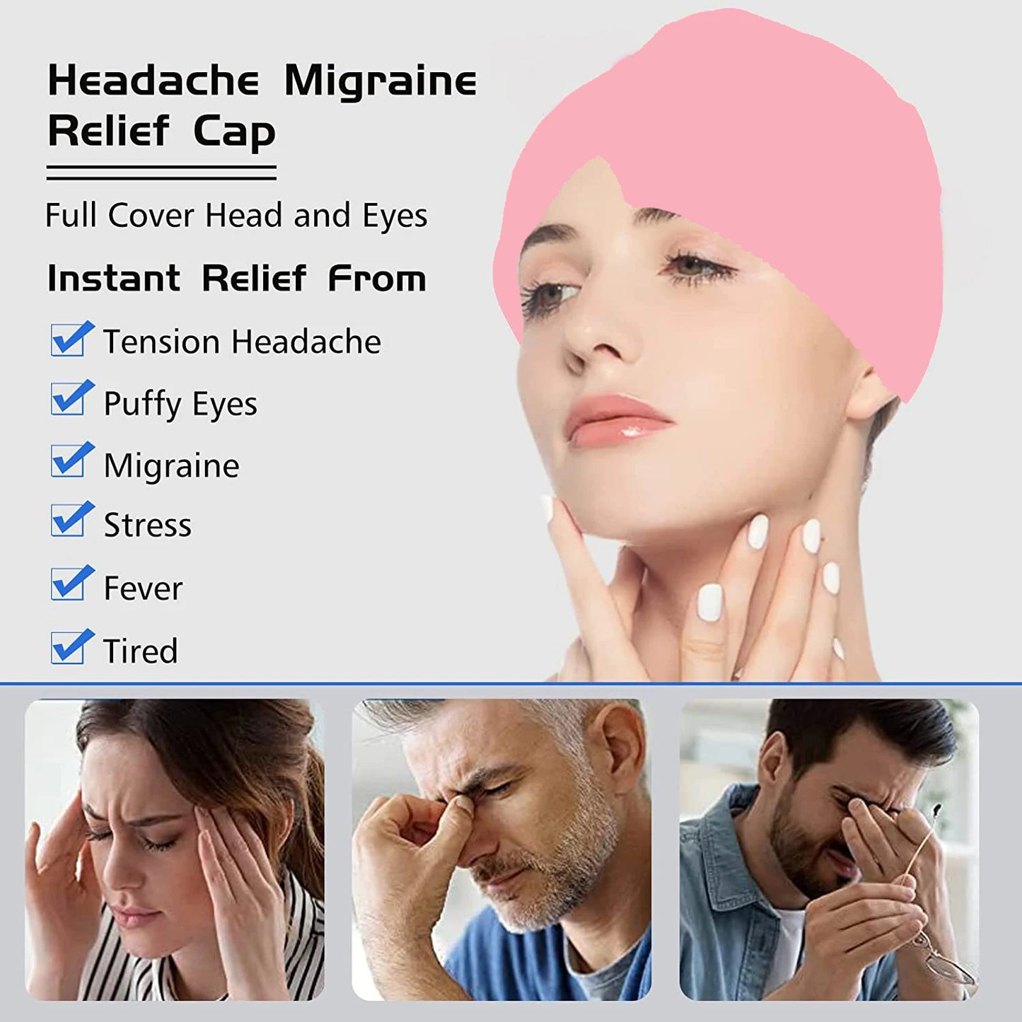 Therapy Headpack: Migraine Relief Ice Cap for Cooling Comfort